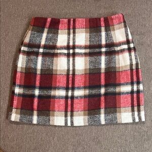 Stylish Plaid Mini Skirt - Red, Black, White